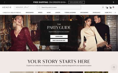 Azazie website screenshot