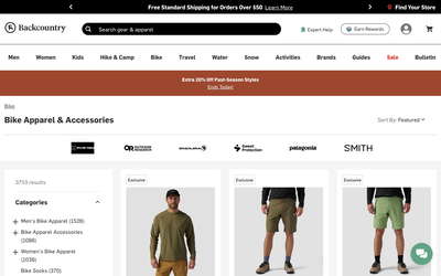 Backcountry website screenshot