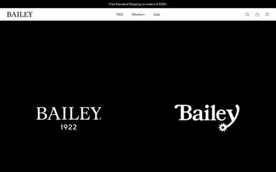 Bailey Hats website screenshot