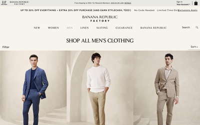 Banana Republic Factory website screenshot