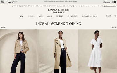 Banana Republic Factory website screenshot