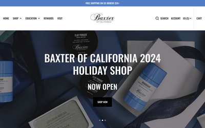 Baxter of California website screenshot