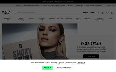 Beauty Bay website screenshot