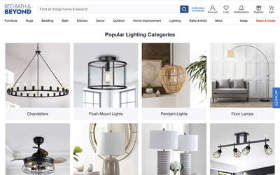 Bed Bath & Beyond website screenshot