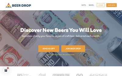 Beer Drop website screenshot