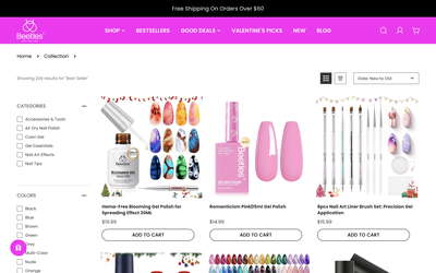 Beetles Gel Polish website screenshot