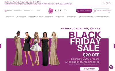 Bella Bridesmaids website screenshot
