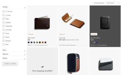 Bellroy website screenshot