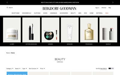 Bergdorf Goodman website screenshot