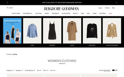 Bergdorf Goodman website screenshot