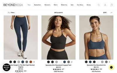 Beyond Yoga website screenshot