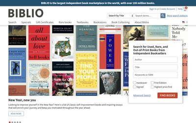 Biblio website screenshot