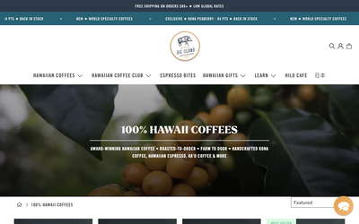 Big Island Coffee Roasters website screenshot