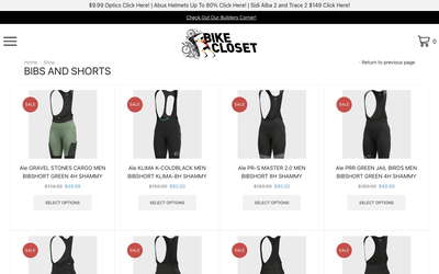 Bike Closet website screenshot