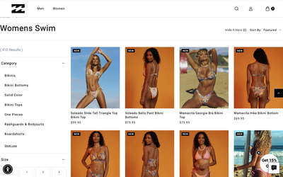 Billabong website screenshot