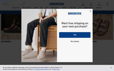 Birkenstock website screenshot