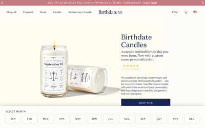 Birthdate Co website screenshot