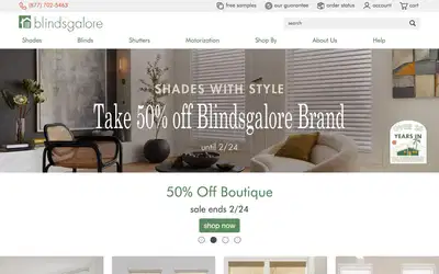 Blindsgalore website screenshot