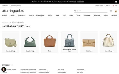 Bloomingdale's website screenshot