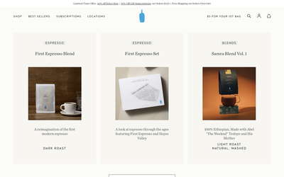 Blue Bottle Coffee website screenshot