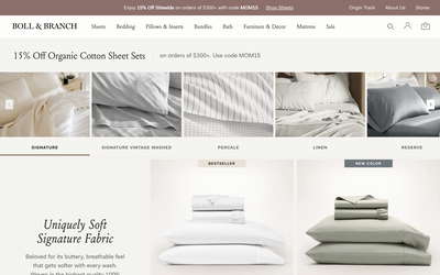 Boll & Branch website screenshot