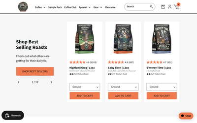 Bones Coffee website screenshot