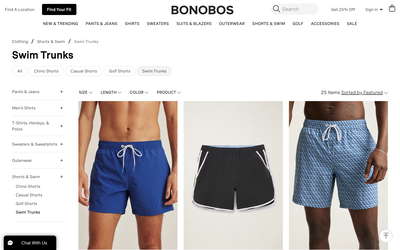 Bonobos website screenshot