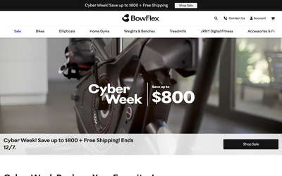 Bowflex website screenshot