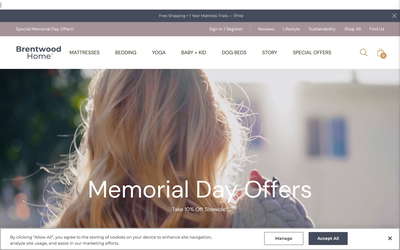 Brentwood Home website screenshot