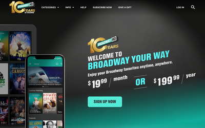 BroadwayHD website screenshot