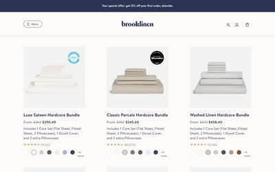 Brooklinen website screenshot