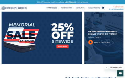 Brooklyn Bedding website screenshot