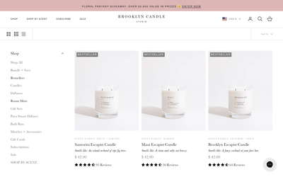 Brooklyn Candle Studio website screenshot