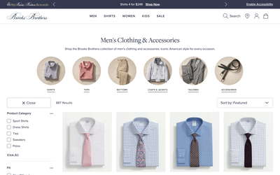 Brooks Brothers website screenshot