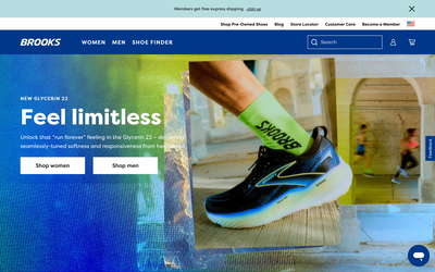 Brooks Running website screenshot
