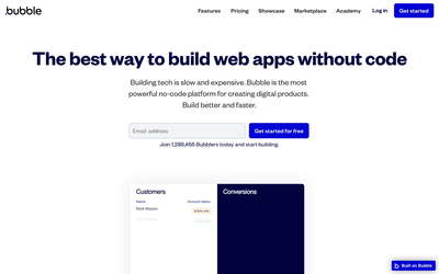 Bubble website screenshot