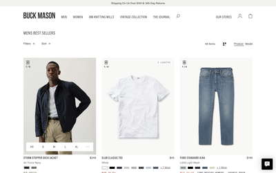 Buck Mason website screenshot
