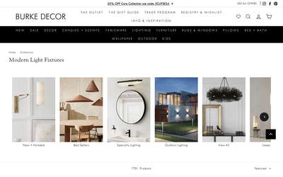 Burke Décor website screenshot