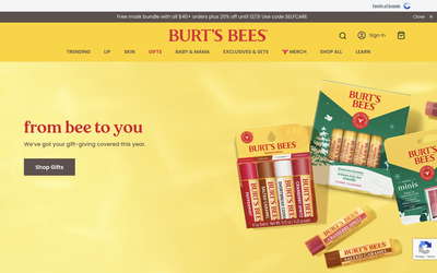 Burt's Bees website screenshot