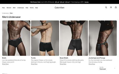 Calvin Klein website screenshot