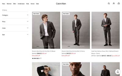 Calvin Klein website screenshot