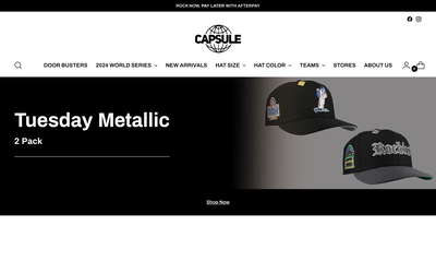 Capsule Hats website screenshot