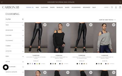 Carbon38 website screenshot