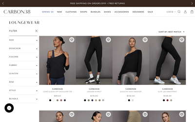 Carbon38 website screenshot
