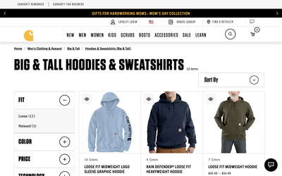 Carhartt website screenshot