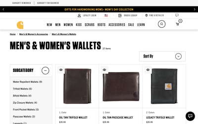 Carhartt website screenshot