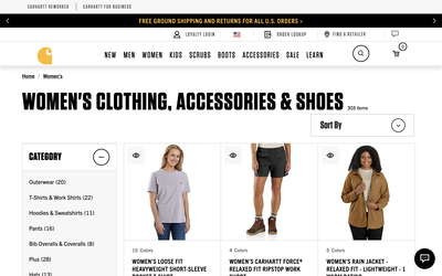 Carhartt website screenshot