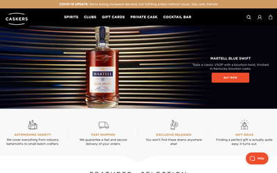 Caskers website screenshot