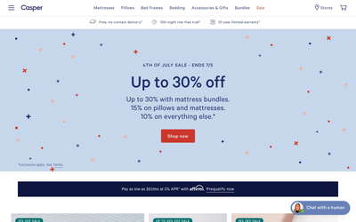 Casper website screenshot
