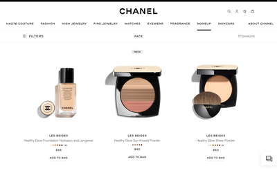 CHANEL website screenshot